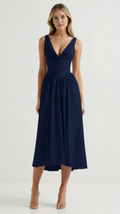 Cassandra Women's Midi Dress | Plunging V-Neck, Elegant Summer Style