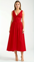 Cassandra Women's Midi Dress | Plunging V-Neck, Elegant Summer Style
