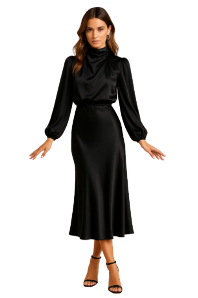 Kara Women's Black Midi Dress